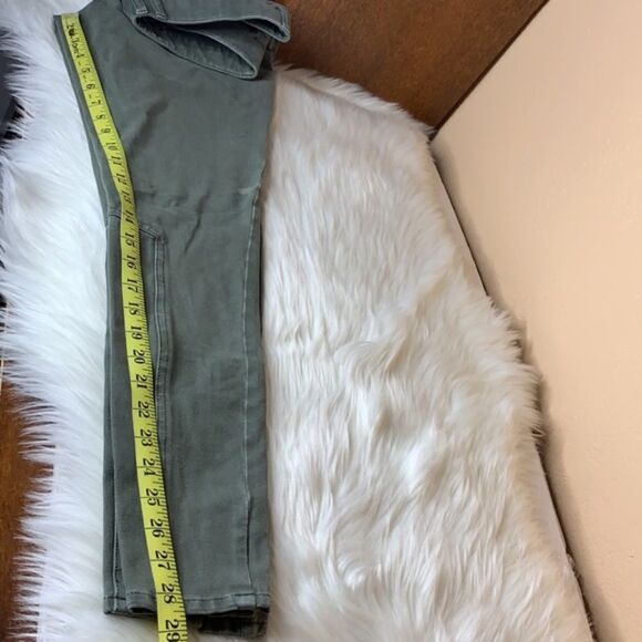 Anthropologie Marrakech Olive Green Ankle Side Slit Pants - Picture 6 of 11